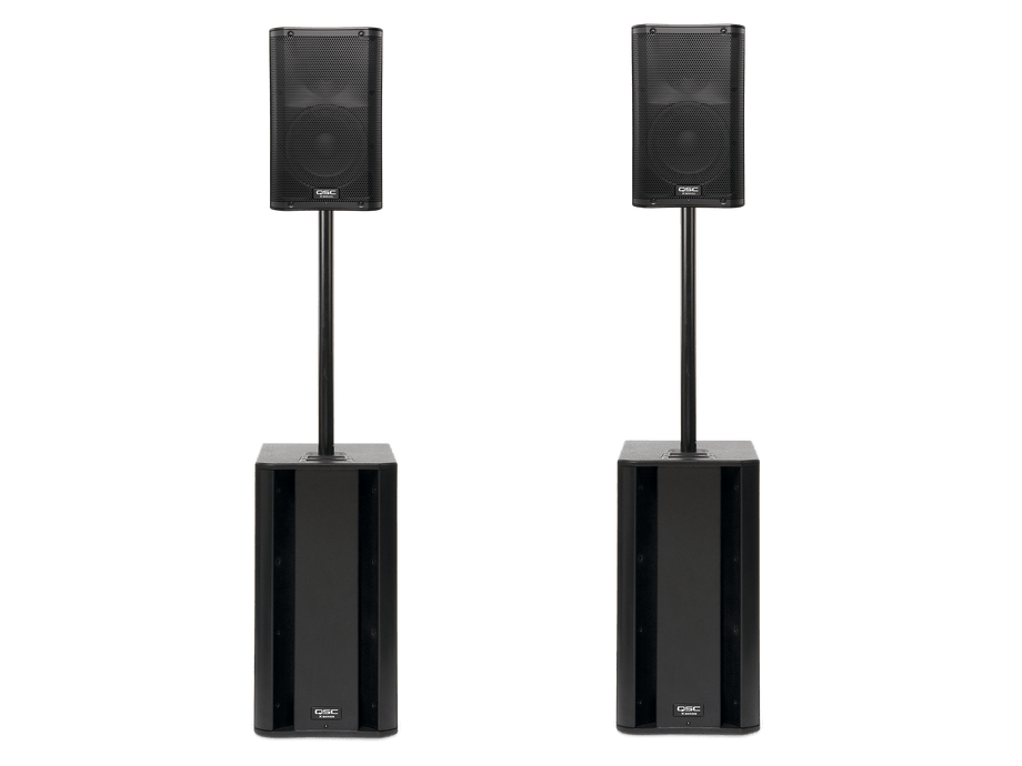 Rent Speakers - QSC K12 Speaker Package with Subs – Crossfire Pro AV Rentals