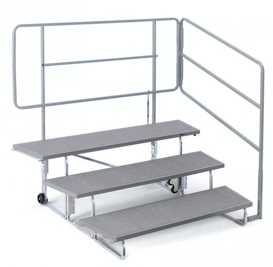 Rent Stage Choral Choir Riser Rental 3 Tier with Rail Crossfire
