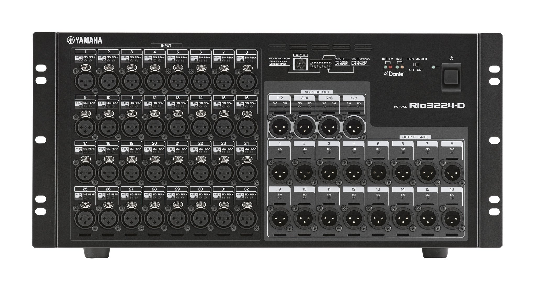 Rent - Yamaha Rio3224-D Dante I/O Box – Crossfire Pro AV Rentals